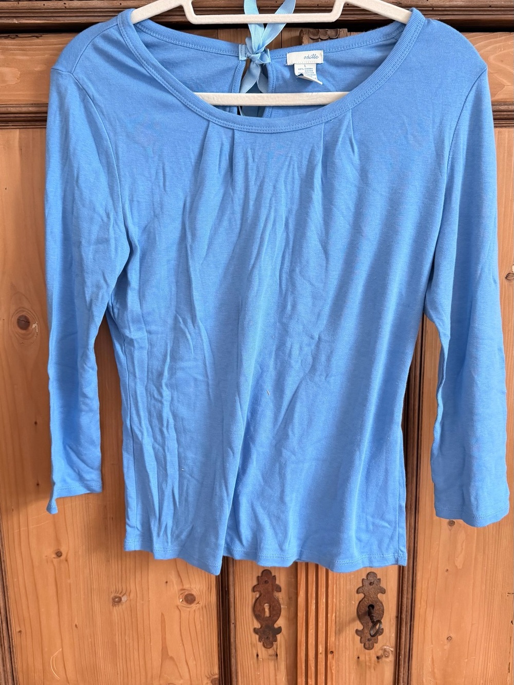 Anthropologie | Odille Sky Blue Long Sleeve Tie-Back Women's Top